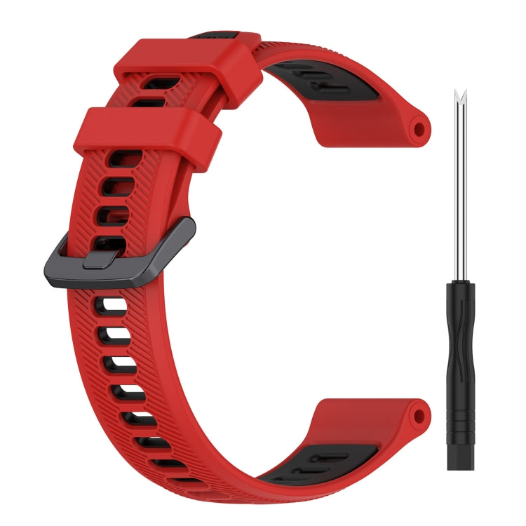 For Garmin Approach S70 47mm Sports Two-Color Silicone Watch Band(Red+Black) - Watch Bands by PMC Jewellery | Online Shopping South Africa | PMC Jewellery