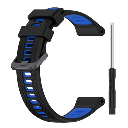 For Garmin EPIX Pro 47mm Sports Two-Color Silicone Watch Band(Black+Blue) - Watch Bands by PMC Jewellery | Online Shopping South Africa | PMC Jewellery