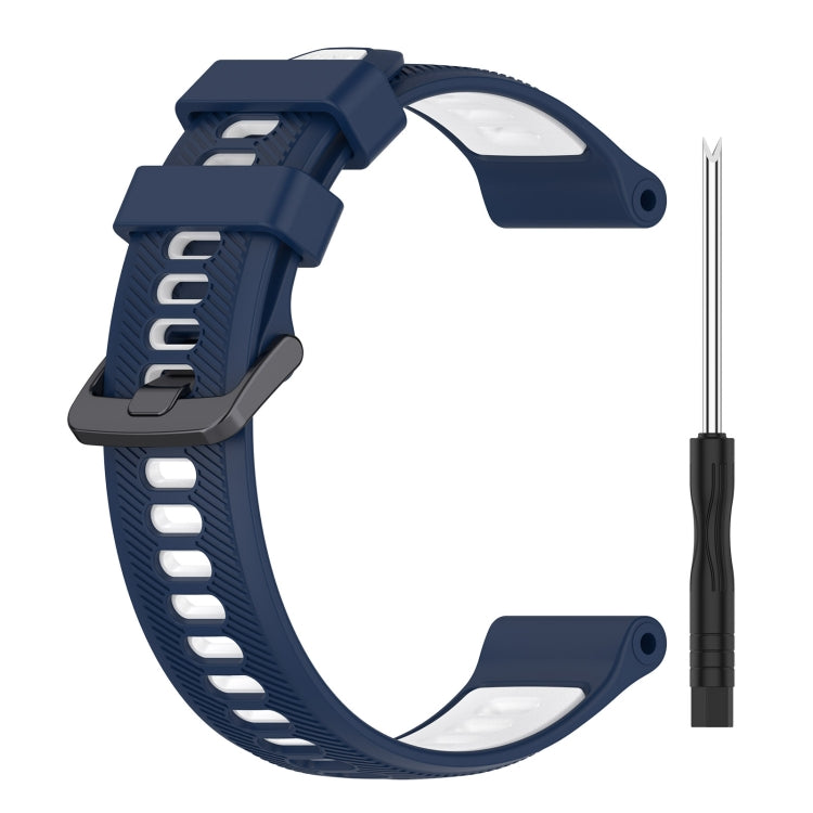 For Garmin Fenix 6 Sports Two-Color Silicone Watch Band(Midnight Blue+White) - Watch Bands by PMC Jewellery | Online Shopping South Africa | PMC Jewellery