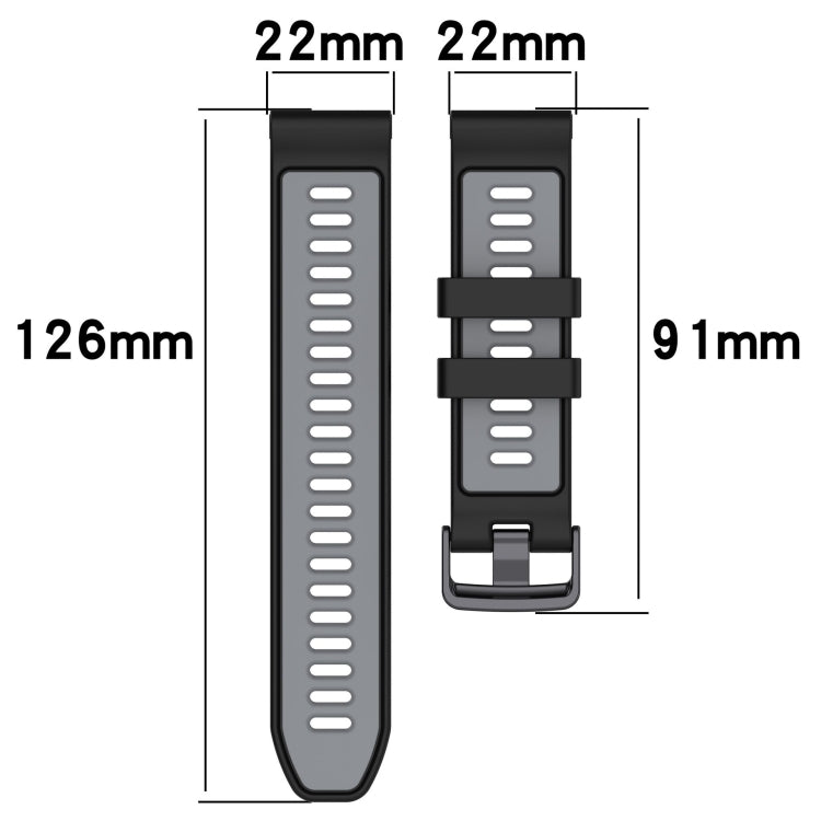 For Garmin Fenix 6 Solar Sports Two-Color Silicone Watch Band(Army Green+Black) - Watch Bands by PMC Jewellery | Online Shopping South Africa | PMC Jewellery