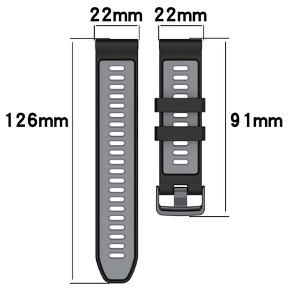 For Garmin Instinct Crossover Sports Two-Color Silicone Watch Band(Grey+Yellow) - Watch Bands by PMC Jewellery | Online Shopping South Africa | PMC Jewellery