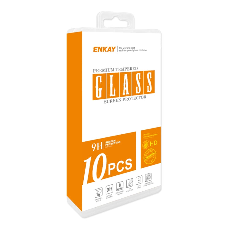 For iPhone 15 10pcs ENKAY 0.26mm 9H 2.5D High Aluminum-silicon Tempered Glass Film - iPhone 15 Tempered Glass by ENKAY | Online Shopping South Africa | PMC Jewellery | Buy Now Pay Later Mobicred