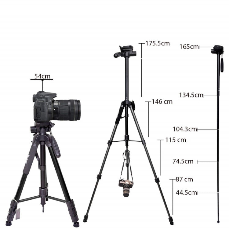 JMARY KP2264 Portable Detachable Tripod Mobile Phone SLR Camera Aluminium Alloy Stand(Red) - Tripods by Jmary | Online Shopping South Africa | PMC Jewellery