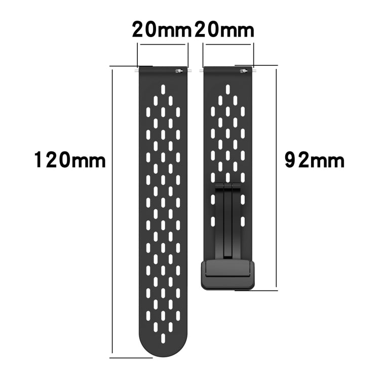 For Amazfit Pop Pro 20mm Folding Magnetic Clasp Silicone Watch Band(Hidden Green) - Watch Bands by PMC Jewellery | Online Shopping South Africa | PMC Jewellery | Buy Now Pay Later Mobicred