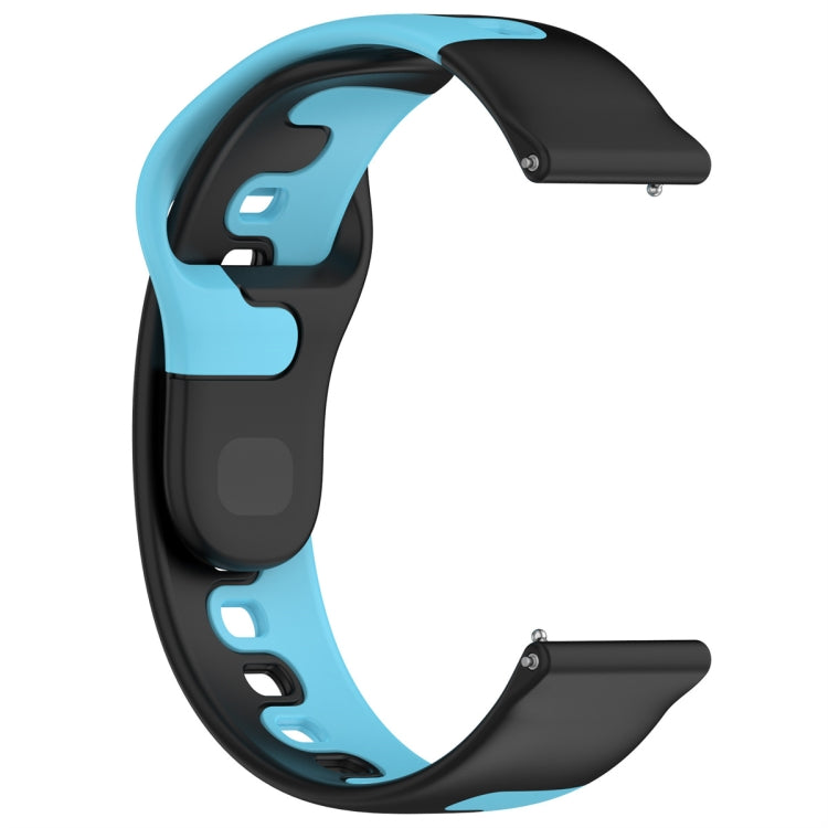 For Samsung Galaxy Watch Active 20mm Double Color Silicone Watch Band(Black+Blue) - Watch Bands by PMC Jewellery | Online Shopping South Africa | PMC Jewellery