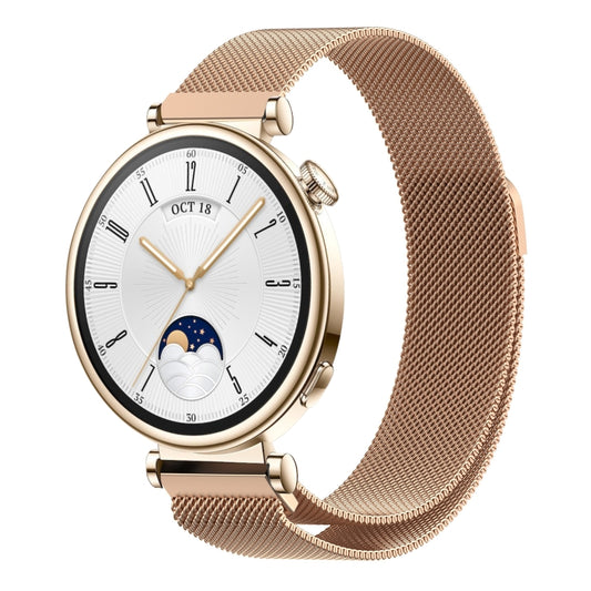 For Huawei Watch GT4 41mm Milan Magnetic Steel Mesh Watch Band(Rose Gold) - Watch Bands by PMC Jewellery | Online Shopping South Africa | PMC Jewellery