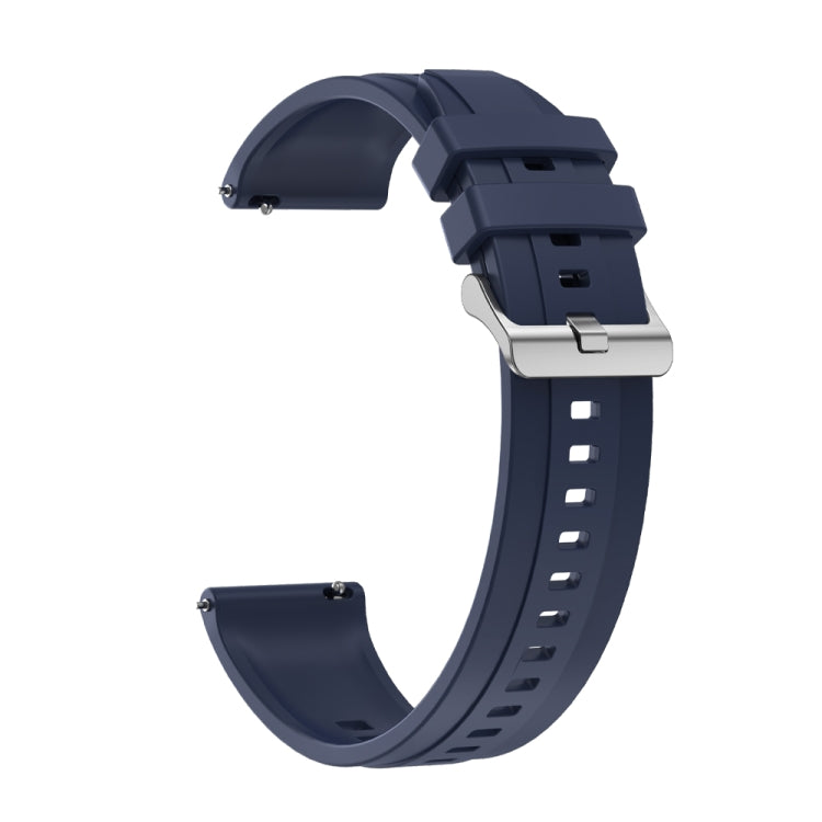 For Huawei Watch GT4 46mm Tire Pattern Silver Buckle Silicone Watch Band(Midnight Blue) - Watch Bands by PMC TechLife | Online Shopping South Africa | PMC TechLife