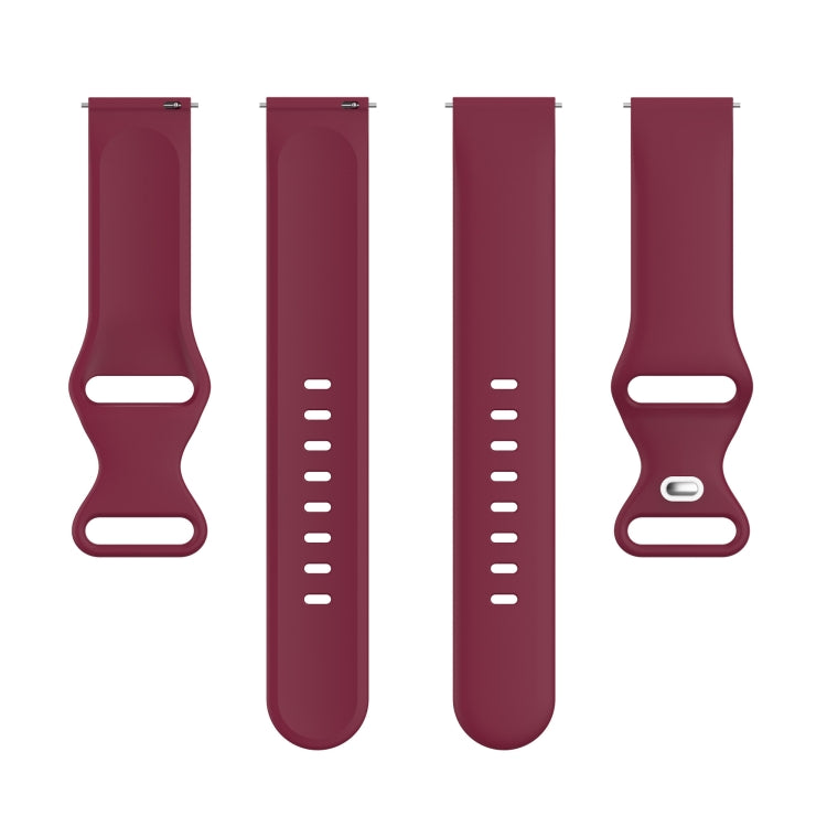 For Amazfit Active L Butterfly 8-shaped Buckle Silicone Watch Band(Wine) - Watch Bands by PMC TechLife | Online Shopping South Africa | PMC TechLife