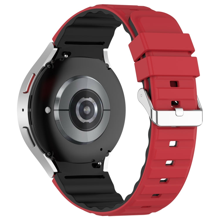 For Samsung Galaxy Watch 5 Two Color Horizontal Silicone Watch Band(Red Black) - Watch Bands by PMC TechLife | Online Shopping South Africa | PMC TechLife