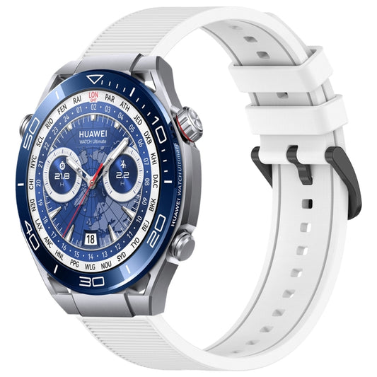 For Huawei Watch Ultimate 22mm Textured Silicone Solid Color Watch Band(White) - Watch Bands by PMC Jewellery | Online Shopping South Africa | PMC Jewellery