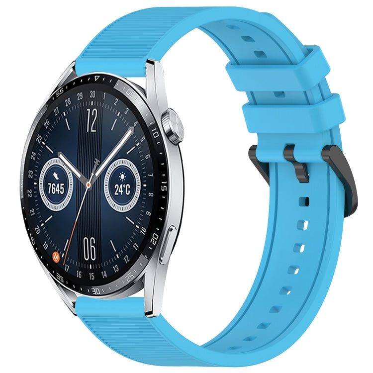 For Huawei Watch GT3 46mm 22mm Textured Silicone Solid Color Watch Band(Sky Blue) - Watch Bands by PMC TechLife | Online Shopping South Africa | PMC TechLife