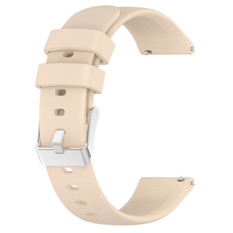For Samsung  Galaxy Watch 4 Classic 42mm 20mm Smooth Solid Color Silicone Watch Band(Beige) - free shipping - PMC TechLife - Order now!
