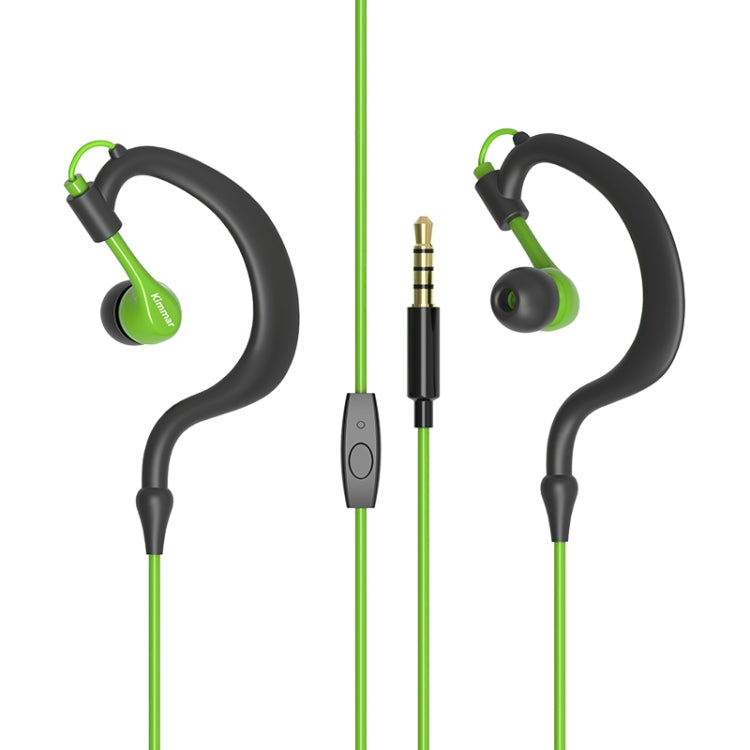 Kimmar R02 Sports Sweat Resistant Wired Earphone(Green) - Sport Earphone by PMC Jewellery | Online Shopping South Africa | PMC Jewellery