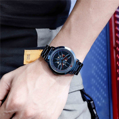 SANDA1009 Watch Man Student Casual Waterproof Steel Band Watch Man(Blue) - Sport Watches by SANDA | Online Shopping South Africa | PMC Jewellery | Buy Now Pay Later Mobicred