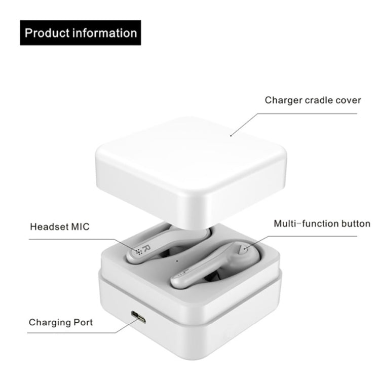 T88 Mini Touch Control Hifi Wireless Bluetooth Earphones TWS Wireless Earbuds with Charger Box(White) - TWS Earphone by PMC TechLife | Online Shopping South Africa | PMC TechLife