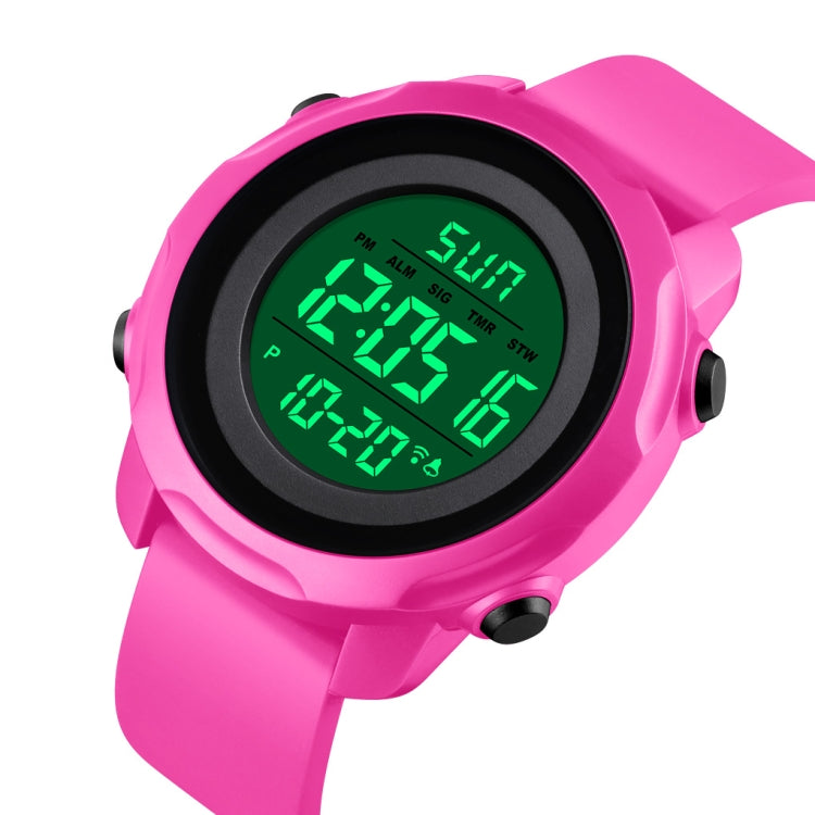 Skmei 1540 Fashion Outdoor Sports Large Dial Student Watch Multi Function Waterproof Mens Electronic Watch(Rose Red) - Silicone Strap Watches by SKMEI | Online Shopping South Africa | PMC Jewellery | Buy Now Pay Later Mobicred