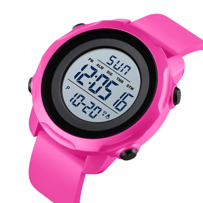 Skmei 1540 Fashion Outdoor Sports Large Dial Student Watch Multi Function Waterproof Mens Electronic Watch(Rose Red) - Silicone Strap Watches by SKMEI | Online Shopping South Africa | PMC Jewellery | Buy Now Pay Later Mobicred