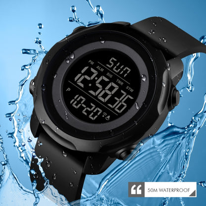 Skmei 1540 Fashion Outdoor Sports Large Dial Student Watch Multi Function Waterproof Mens Electronic Watch(Rose Red) - Silicone Strap Watches by SKMEI | Online Shopping South Africa | PMC Jewellery | Buy Now Pay Later Mobicred