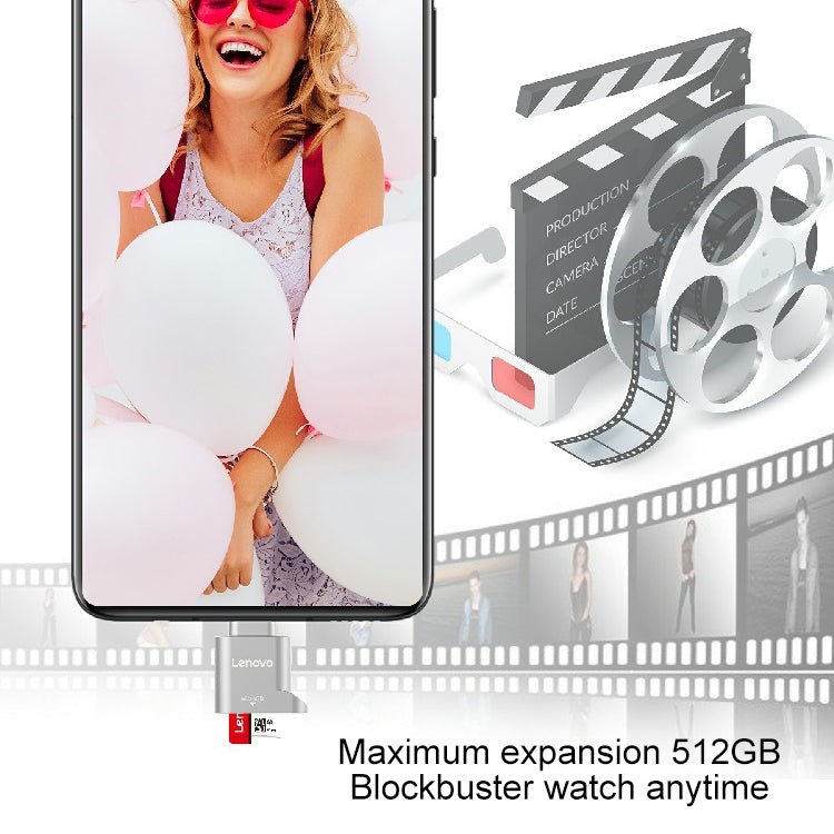 Lenovo D201 USB-C / Type-C To TF Card Reader - Card Reader by Lenovo | Online Shopping South Africa | PMC TechLife | Buy Now Pay Later Mobicred