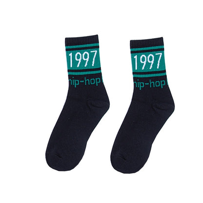 3 Pairs Street Beat Retro Hip Hop Simple Tube Socks Sports Skateboard Socks, Size:One Size(Black) - Tube Socks by PMC Jewellery | Online Shopping South Africa | PMC Jewellery