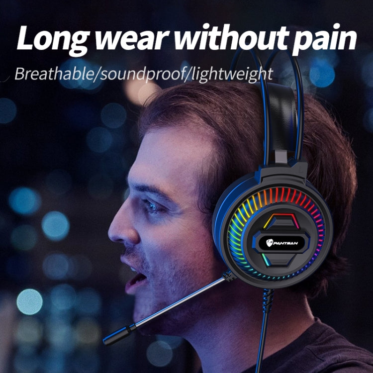 PANTSAN PSH-400 USB Computer Head-Mounted Luminous RGB Wired Headset, Specification:3.5mm Single Plug - Multimedia Headset by PANTSAN | Online Shopping South Africa | PMC TechLife