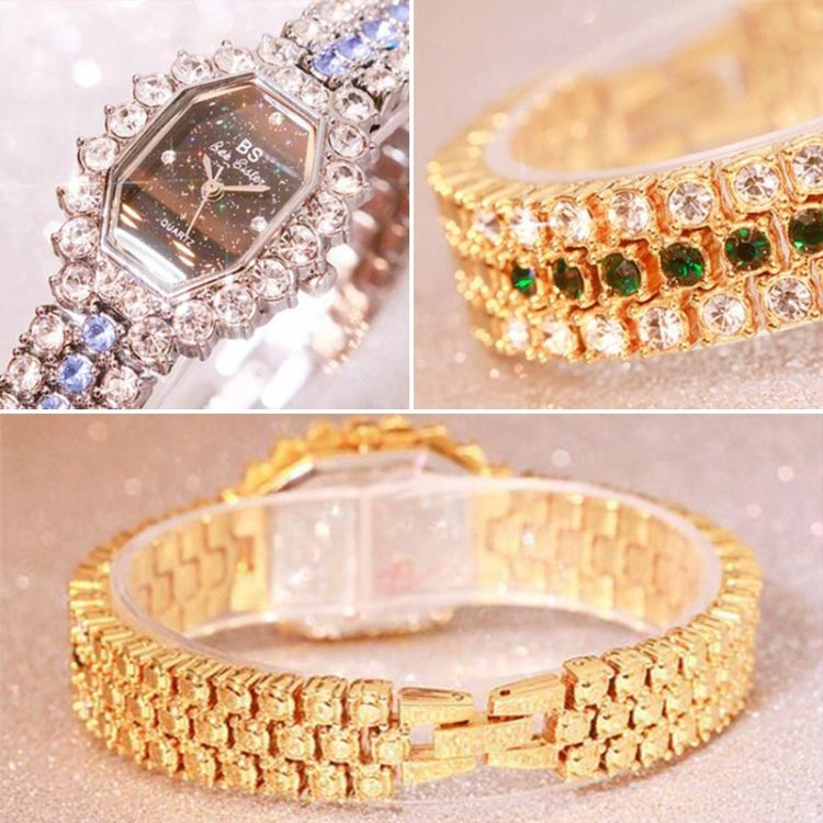 BS bee sister FA1581 Women Octagonal Dial Diamond Plated Rhinestone Bracelet Quartz Watch(Rose Gold Coffee Diamond) - Alloy Watches by BS Bee Sister | Online Shopping South Africa | PMC Jewellery | Buy Now Pay Later Mobicred