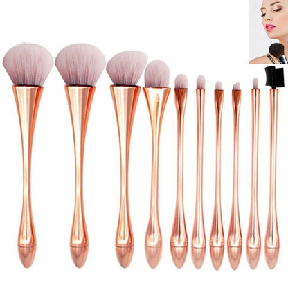 10 In 1 Small Waist Goblet Makeup Brush Set Beauty Tools(Rose Gold) - Makeup Brushes by PMC Jewellery | Online Shopping South Africa | PMC Jewellery