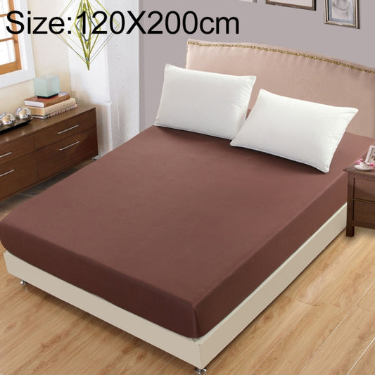Plain Mattress Protector Bed Mat Mattress Cover Fitted Sheet, Size:120X200cm(Coffee) - Bedding by PMC Jewellery | Online Shopping South Africa | PMC Jewellery