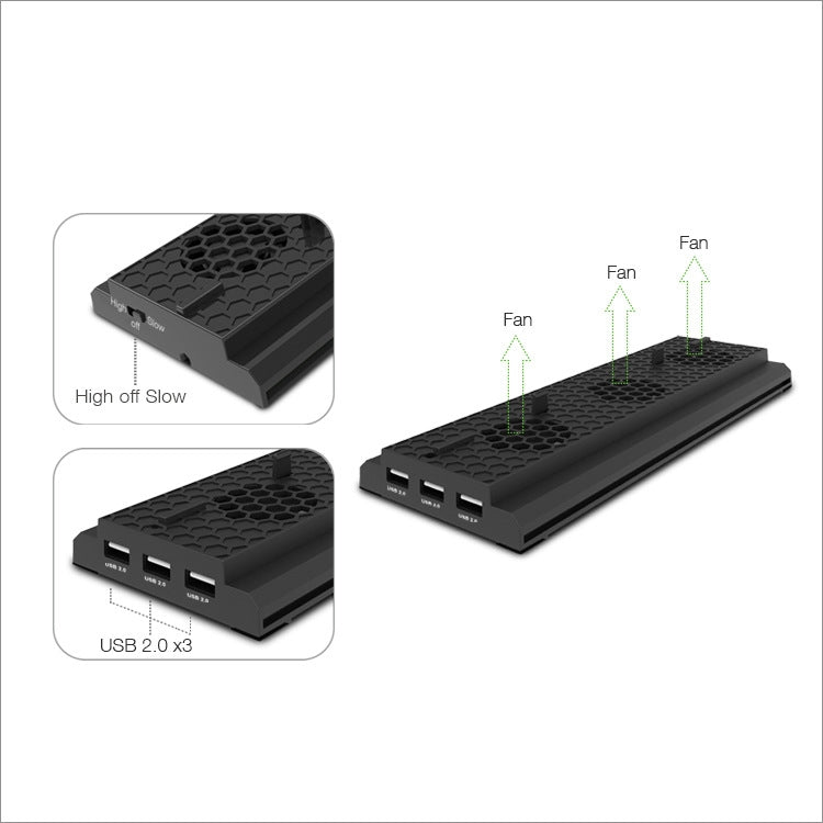 DOBE TYX-1768 Heat Dissipate Vertical Stand Base Cooling Dock Cooling Fan Bracket for Xbox One X Game Console - Holder by DOBE | Online Shopping South Africa | PMC Jewellery