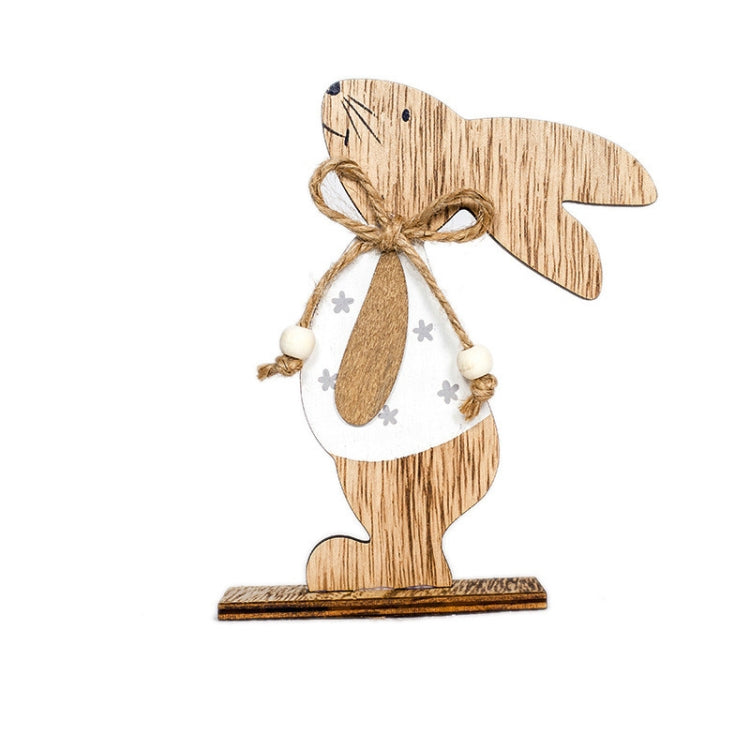 2 PCS Creative Easter Home Wooden Rabbit Decorative Ornaments(White Fower) - free shipping - PMC TechLife - Order now!