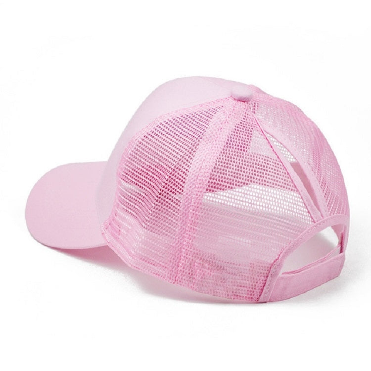 Summer Cotton Mesh Opening Ponytail Hat Sunscreen Baseball Cap, Specification:No Mark(Pink) - Peaked Cap by PMC Jewellery | Online Shopping South Africa | PMC Jewellery