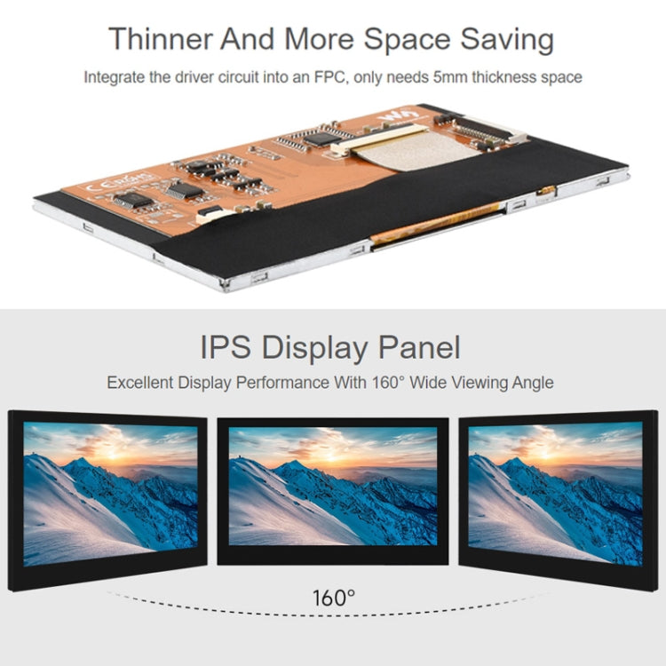 Waveshare 4.3 Inch DSI Display 800��480 Pixel IPS Display Panel, Style:No Touch - free shipping - PMC TechLife - Order now!