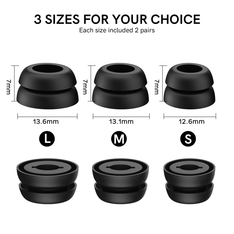 For Samsung Galaxy Buds Pro AhaStyle PT168 Silicone Earphone Earcups, Size:S+M+L(Black) - Anti-dust & Ear Caps by AhaStyle | Online Shopping South Africa | PMC Jewellery