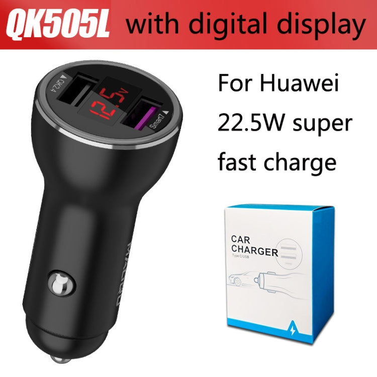 QIAKEY QK505L Dual Ports Fast Charge Car Charger(Black) - Car Charger by QIAKEY | Online Shopping South Africa | PMC Jewellery