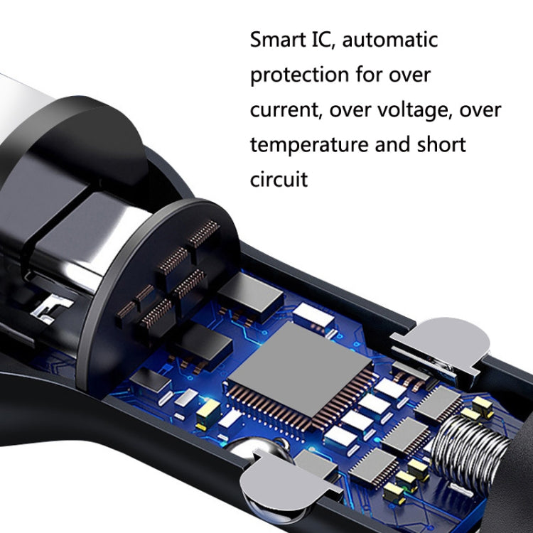 QIAKEY QK789 Dual Ports Fast Charge Car Charger(Black) - Car Charger by QIAKEY | Online Shopping South Africa | PMC Jewellery