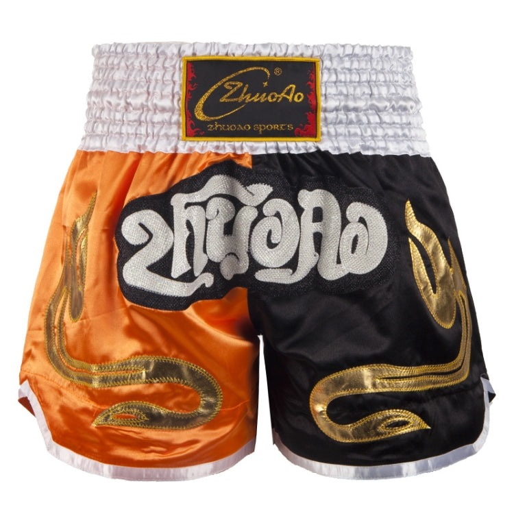 ZhuoAo Muay Thai/Boxing/Sanshou/Fighting Shorts for Men and Women, Size:XS(Orange Black Stitching) - Sportswear by ZhuoAo | Online Shopping South Africa | PMC Jewellery