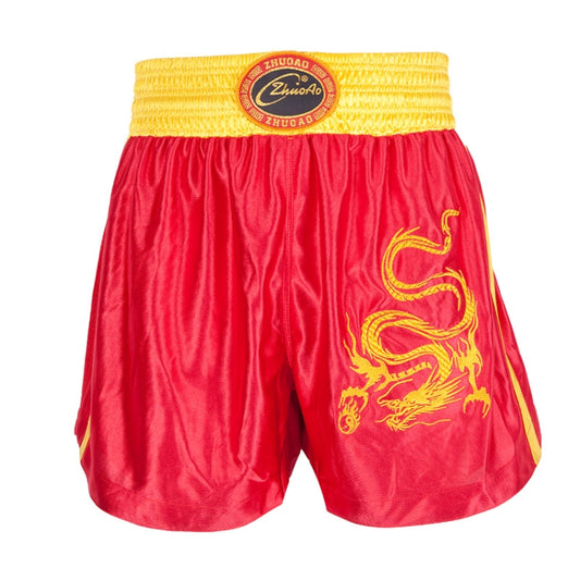 ZhuoAo Muay Thai/Boxing/Sanshou/Fighting Shorts for Men and Women, Size:S(Embroidered Dragon Red) - Sportswear by ZhuoAo | Online Shopping South Africa | PMC Jewellery