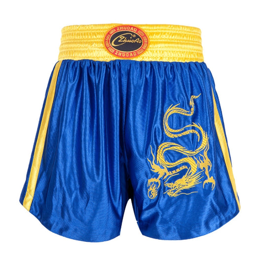ZhuoAo Muay Thai/Boxing/Sanshou/Fighting Shorts for Men and Women, Size:S(Embroidered Dragon Blue) - Sportswear by ZhuoAo | Online Shopping South Africa | PMC Jewellery
