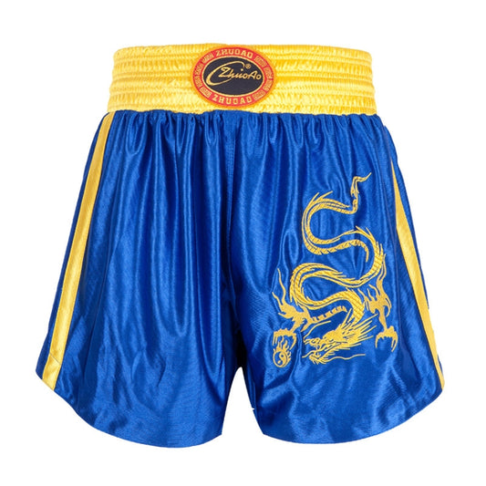 ZhuoAo Muay Thai/Boxing/Sanshou/Fighting Shorts for Men and Women, Size:XL(Embroidered Dragon Blue) - Sportswear by ZhuoAo | Online Shopping South Africa | PMC Jewellery | Buy Now Pay Later Mobicred