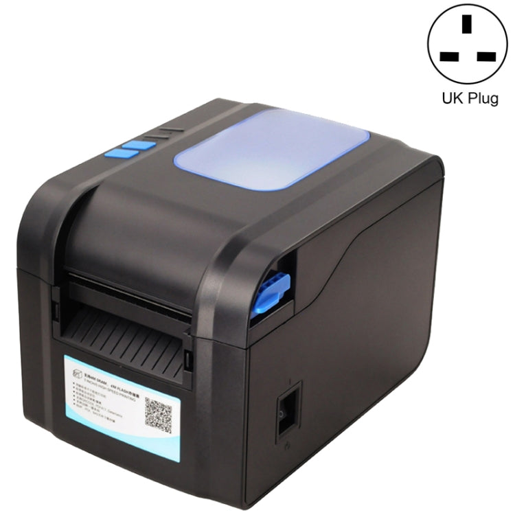 Xprinter XP-370B Barcode Printer Self-adhesive QR Code Printer Label Clothing Tag Thermal Ticket Machine(UK Plug) - Printer by Xprinter | Online Shopping South Africa | PMC Jewellery | Buy Now Pay Later Mobicred