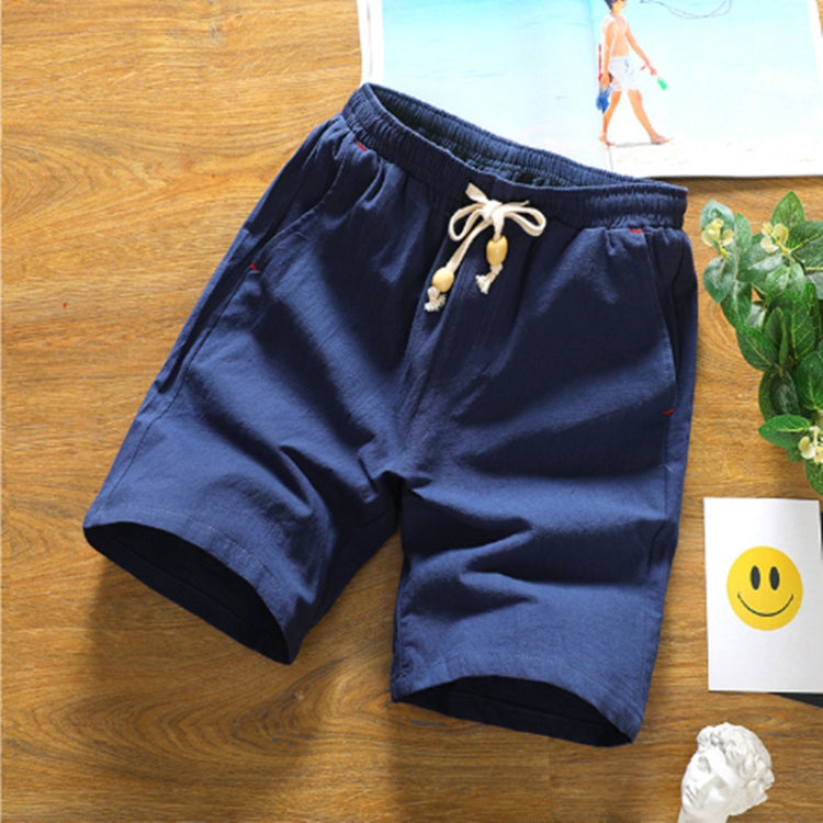 Casual Loose Cotton Linen Five-point Shorts, Size: XXXL(Navy Blue) - Pants by PMC Jewellery | Online Shopping South Africa | PMC Jewellery