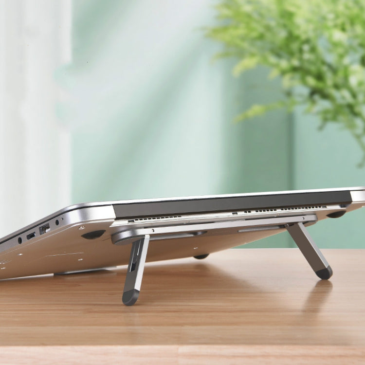 Oatsbasf Portable Storage Foldable Notebook Computer Bracket Heightening Fan Heater(Gray) - Laptop Stand by PMC TechLife | Online Shopping South Africa | PMC TechLife | Buy Now Pay Later Mobicred