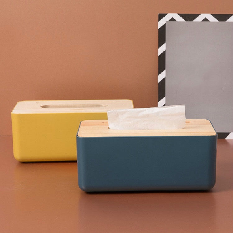 Grooved Drawer Box Home Living Room Tissue Box with Log Cover, Phone Holder Function(White) - Storage Boxes by PMC TechLife | Online Shopping South Africa | PMC TechLife | Buy Now Pay Later Mobicred