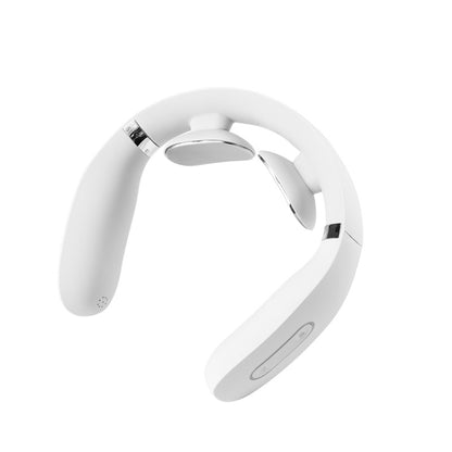 Neck Protector Intelligent Wireless Meridian Electric Physiotherapy Pulse Shoulder and Neck Massager, Style:English Voice Broadcast(Glutinous Rice White) - Massage & Relaxation by PMC Jewellery | Online Shopping South Africa | PMC Jewellery