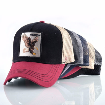 Cotton Embroidered Animal Baseball Cap(Black Eagle) - Peaked Cap by PMC Jewellery | Online Shopping South Africa | PMC Jewellery