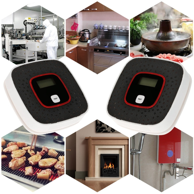 Carbon Monoxide Detector Gas Alarm Sensor Poisoning Gas Tester Human Voice Warning Detector with LCD Display(White) - Smoke Gas Detector by PMC TechLife | Online Shopping South Africa | PMC TechLife