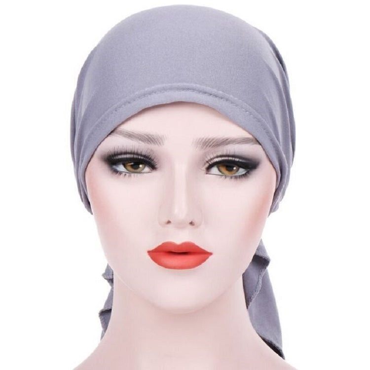 Curved Two Tail Wrap Cap Turban Hat, Size:M (56-58cm)(White) - Turban by PMC Jewellery | Online Shopping South Africa | PMC Jewellery