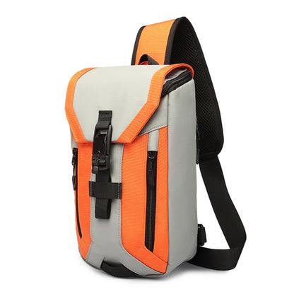 Ozuko 9334 Men Outdoor Multifunctional Waterproof Messenger Bag with External USB Charging Port(Orange) - Crossbody Bags by Ozuko | Online Shopping South Africa | PMC Jewellery