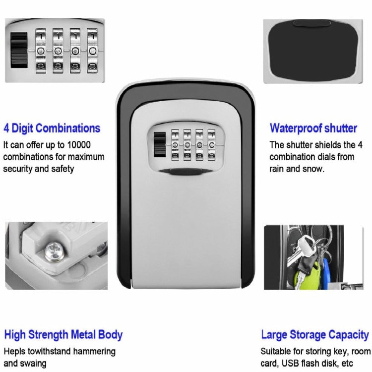 Safety Home Durable Storage Box Key Hider 4 Digit Security Secret Code Lock Wall Mounted Combination Password Keys Box - free shipping - PMC TechLife - Order now!