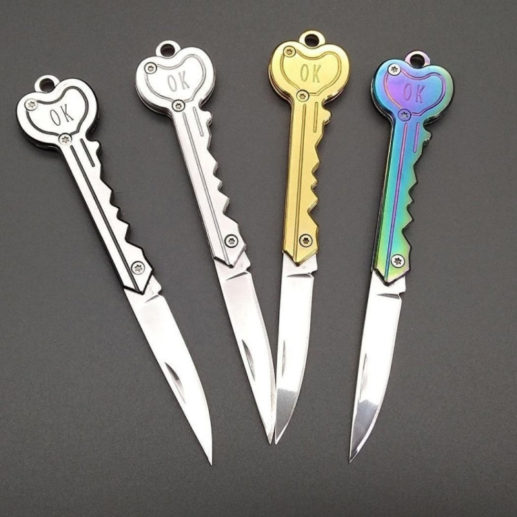 Mini Key Knife Camp Outdoor Keyring Ring Keychain Fold Self Defense Security Multi Tool(Gold) - Self-defense Protection by PMC TechLife | Online Shopping South Africa | PMC TechLife